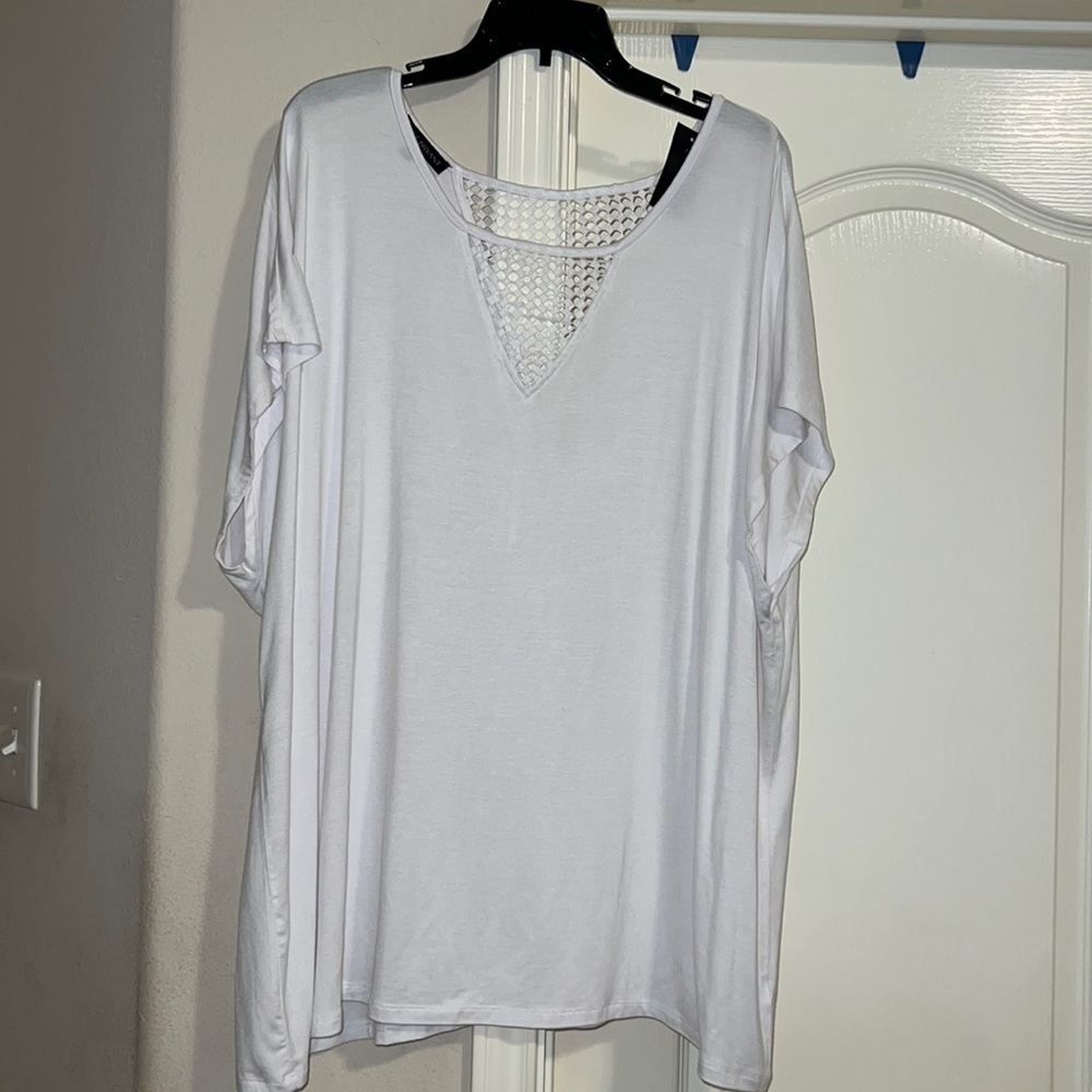 Lane Bryant White Short Sleeve Top Size 26/28